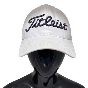 FOOT JOY TITLEIST Pro VI Golf Hat White/Navy Lettering Small/Medium Fitted